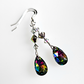 Green/multi pear shaped crystal hook earrigs